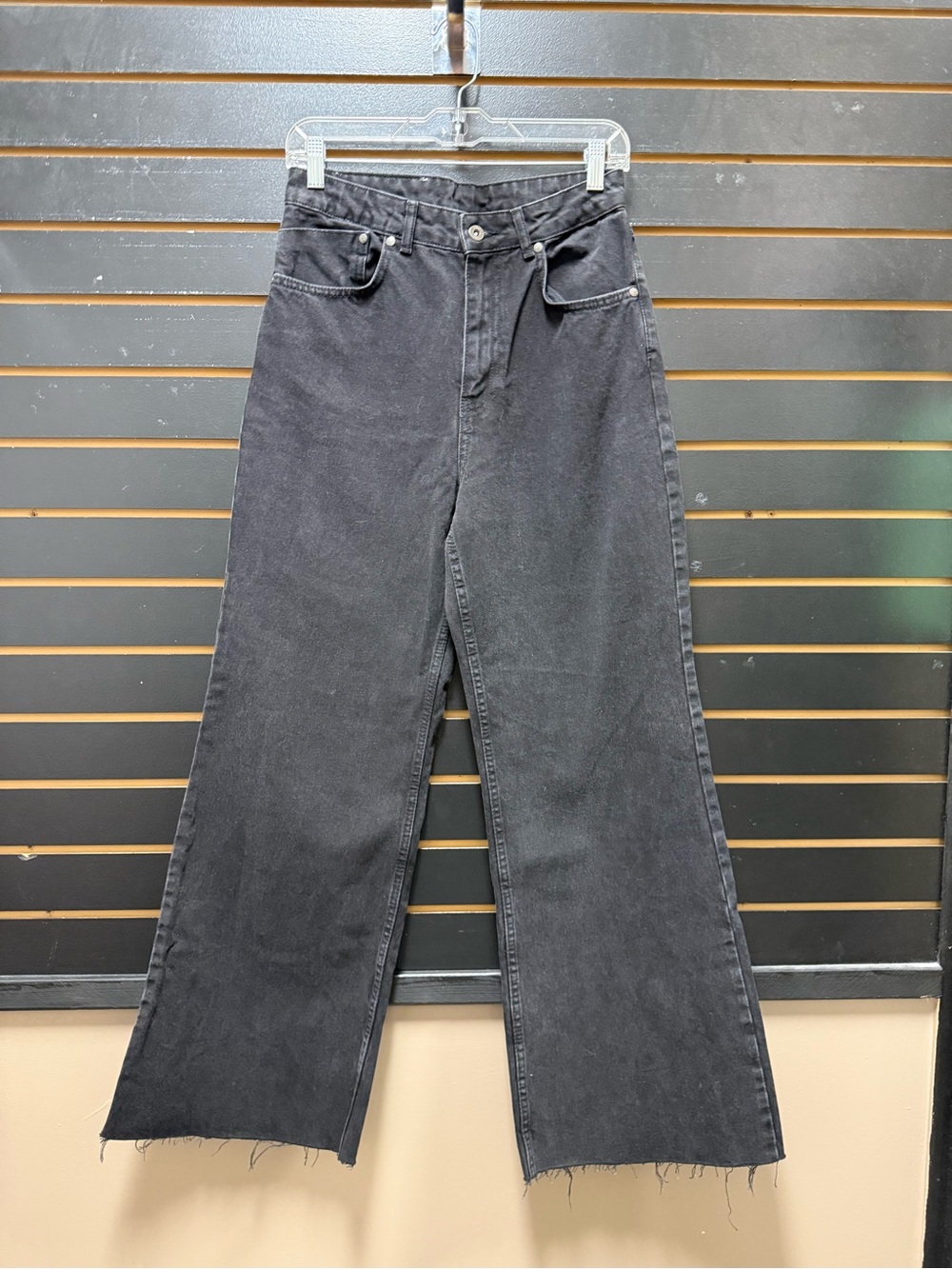 Ragged Jeans Trip Charcoal Long Skater Wide Leg Jeans Size 28 NWT